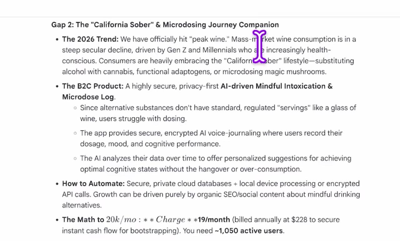 The original idea — 'Gap 2: The California Sober & Microdosing Journey Companion'